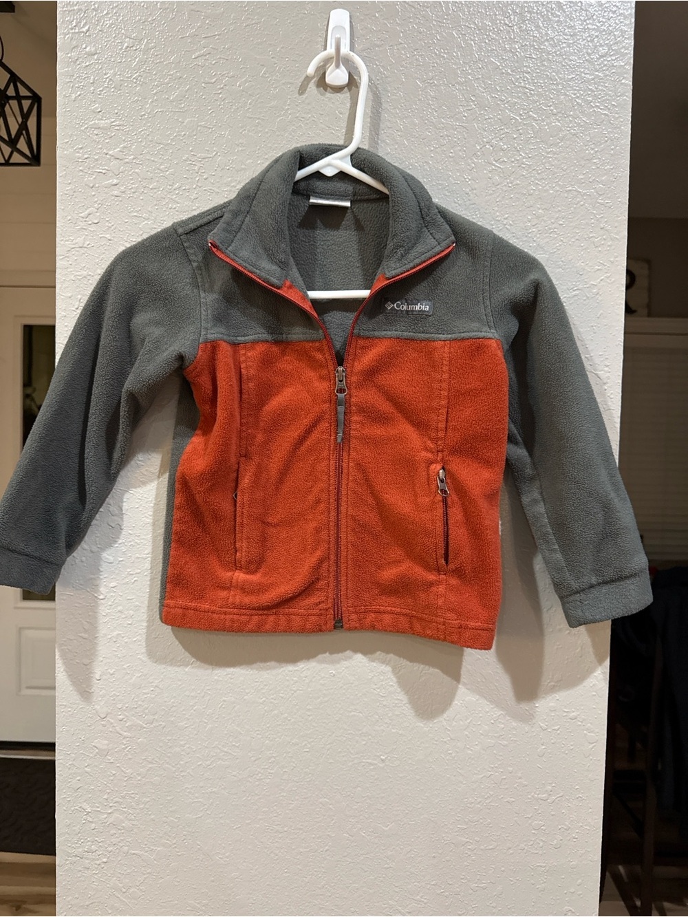 Columbia Kids Orange and Gray Fleece Zip Jacket